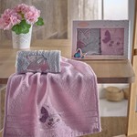 Подарочный набор полотенец для ванной 30х50 2 шт. Karna SUVEN хлопковая махра V3, фото, фотография