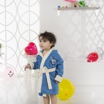 Халат детский Karna SNOP хлопковая махра саксен 4-5 лет, фото, фотография