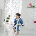 Халат детский Karna SNOP хлопковая махра саксен 4-5 лет, фото, фотография