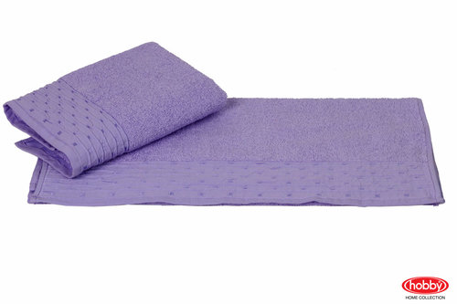 Полотенце для ванной Hobby Home Collection GOFRE хлопковая махра лиловый 50х90, фото, фотография