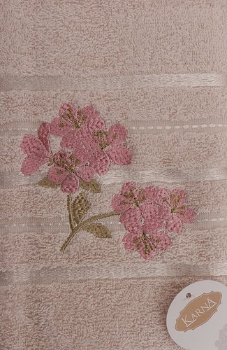 Полотенце для ванной в подарочной упаковке Karna SISLEY хлопковая махра розовый 50х90, фото, фотография