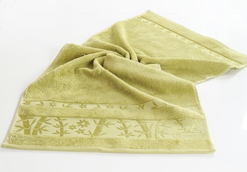 Полотенце для ванной Pupilla ELIT бамбуковая махра зелёный 70х140, фото, фотография
