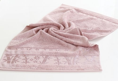 Полотенце для ванной Pupilla ELIT бамбуковая махра розовый 90х150, фото, фотография