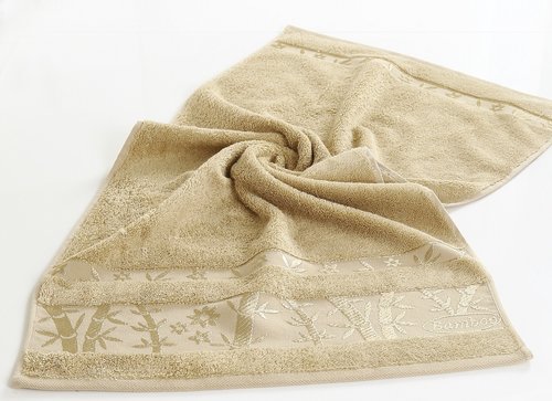 Полотенце для ванной Pupilla ELIT бамбуковая махра бежевый 70х140, фото, фотография