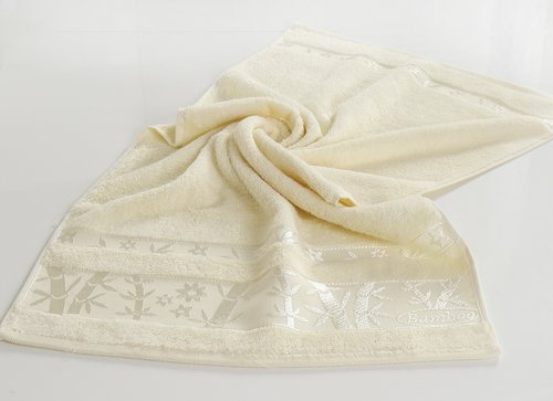 Полотенце для ванной Pupilla ELIT бамбуковая махра кремовый 70х140, фото, фотография