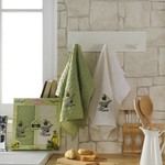 Набор кухонных полотенец Karna LAMA хлопковая вафля оливки, V2, фото, фотография