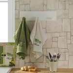 Набор кухонных полотенец Karna LAMA хлопковая вафля оливки, V1, фото, фотография