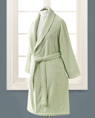 Халат женский Soft Cotton LILIUM микрокоттон светло-зелёный L, фото, фотография