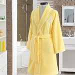 Халат женский Soft Cotton LILIUM микрокоттон ярко-жёлтый L, фото, фотография