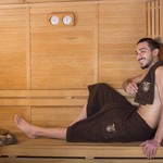 Набор для сауны мужской Karna BAREL махра хлопок коричневый, фото, фотография