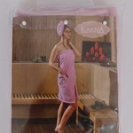Набор для сауны женский Karna ARVEN махра хлопок розовый, фото, фотография