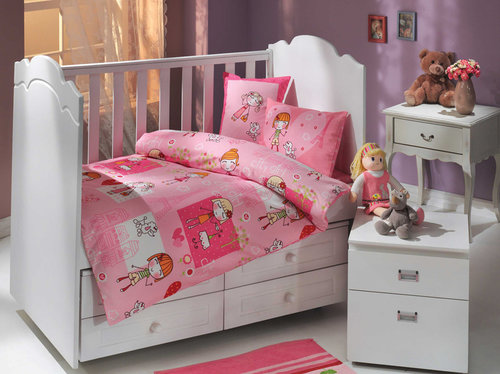 Детское постельное белье Hobby Home Collection CITY GIRL хлопковый поплин розовый, фото, фотография