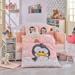Набор в детскую кроватку Hobby Home Collection PENGUIN хлопковый поплин персиковый, фото, фотография