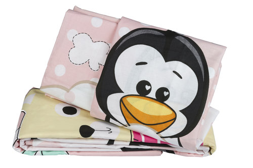 Набор в детскую кроватку Hobby Home Collection PENGUIN хлопковый поплин персиковый, фото, фотография