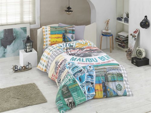 Постельное белье Hobby Home Collection MALIBU BEACH хлопковый поплин 1,5 спальный, фото, фотография