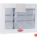Подарочный набор полотенец для ванной Hobby Home Collection DOLCE хлопковая махра 2 пр. светло-голубой, фото, фотография