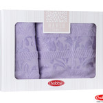Подарочный набор полотенец для ванной Hobby Home Collection VERSAL хлопковая махра 2 пр. лиловый, фото, фотография