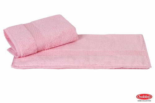 Полотенце для ванной Hobby Home Collection FIRUZE хлопковая махра розовый 50х90, фото, фотография