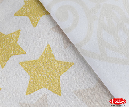 Постельное белье Hobby Home Collection STAR'S хлопковый поплин жёлтый 1,5 спальный, фото, фотография