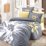 Постельное белье Hobby Home Collection ROMANA хлопковый поплин серый евро, фото, фотография