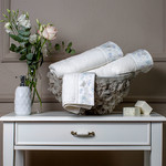 Подарочный набор полотенец для ванной 3 пр. Tivolyo Home IRIS хлопковая махра кремовый, фото, фотография