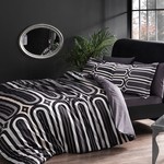 Постельное белье TAC DELUX CLOUD хлопковый сатин deluxe серый евро, фото, фотография