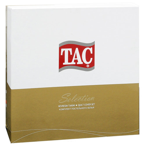 Постельное белье TAC DELUX ASPEN хлопковый сатин deluxe коричневый семейный, фото, фотография