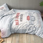 Комплект подросткового постельного белья TAC ROUTE хлопковый ранфорс серый 1,5 спальный, фото, фотография