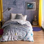 Комплект подросткового постельного белья TAC CONNECT хлопковый ранфорс серый 1,5 спальный, фото, фотография