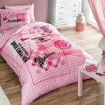 Комплект подросткового постельного белья TAC TIME хлопковый ранфорс розовый 1,5 спальный, фото, фотография