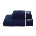 Полотенце для ванной Soft Cotton MARINE LADY хлопковая махра тёмно-синий 50х100, фото, фотография