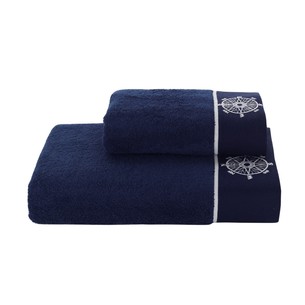 Полотенце для ванной Soft Cotton MARINE LADY хлопковая махра тёмно-синий 50х100