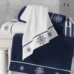 Полотенце для ванной Soft Cotton MARINE LADY хлопковая махра тёмно-синий 85х150, фото, фотография
