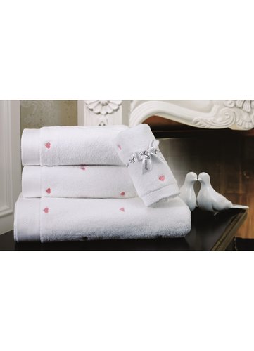 Полотенце для ванной Soft Cotton LOVE микрокоттон розовый 50х100, фото, фотография