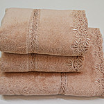 Полотенце для ванной Soft Cotton VICTORIA хлопковая махра пудра 50х100, фото, фотография