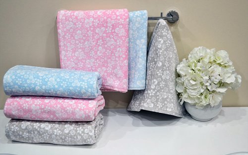 Подарочный набор полотенец для ванной 50х90, 70х140 La Villa ALLOWER хлопковая махра розовый, фото, фотография