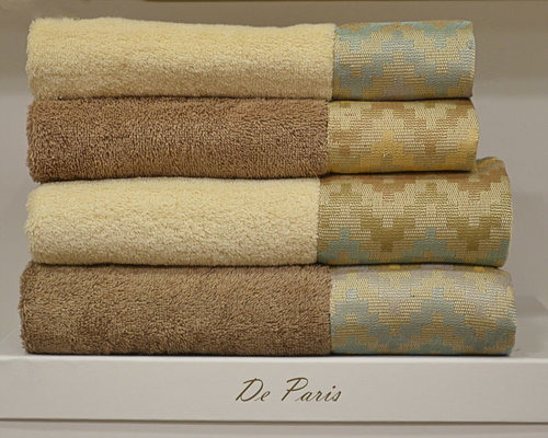 Подарочный набор полотенец для ванной 50х90, 70х140 La Villa BEDEL хлопковая махра светло-коричневый, фото, фотография