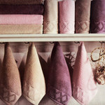 Подарочный набор полотенец для ванной La Villa CLAMP хлопковая махра 50х90, 70х140 розовый, фото, фотография