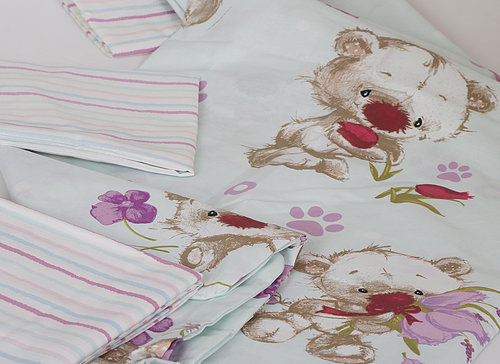Постельное белье для новорожденных Altinbasak PUFFY хлопковый ранфорс розовый, фото, фотография