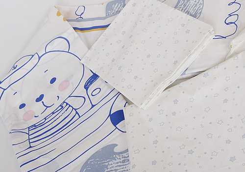 Постельное белье для новорожденных Altinbasak TEDDY хлопковый ранфорс голубой, фото, фотография
