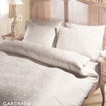 Постельное белье TAC LUX GARDENIA хлопковый сатин-жаккард бежевый евро, фото, фотография
