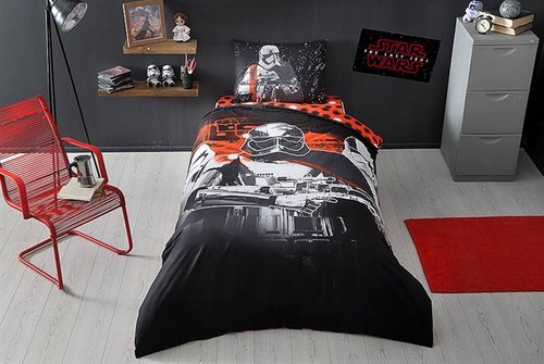 Детское постельное белье TAC STAR WARS THE LAST JEDI хлопковый ранфорс 1,5 спальный, фото, фотография