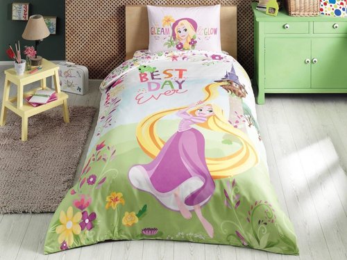 Детское постельное белье TAC RAPUNZEL DREAM хлопковый ранфорс 1,5 спальный, фото, фотография