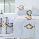 Подарочный набор полотенец для ванной Karna KAREN хлопковая махра 50х90 2 шт., 70х140 2 шт. ментол, фото, фотография