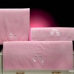 Подарочный набор детских полотенец для ванной La Villa ALESSANDRA хлопковая махра 50х100, 70х140 розовый, фото, фотография