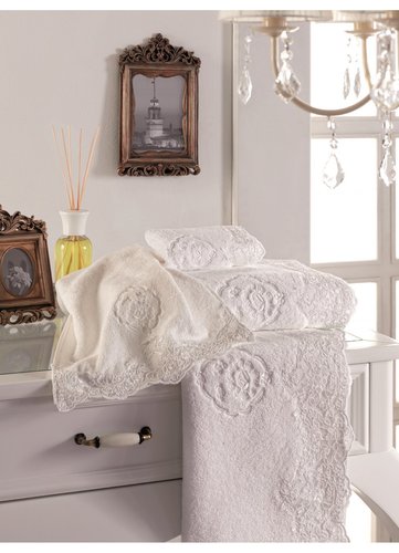 Полотенце для ванной Soft Cotton DIANA хлопковая махра белый 85х150, фото, фотография