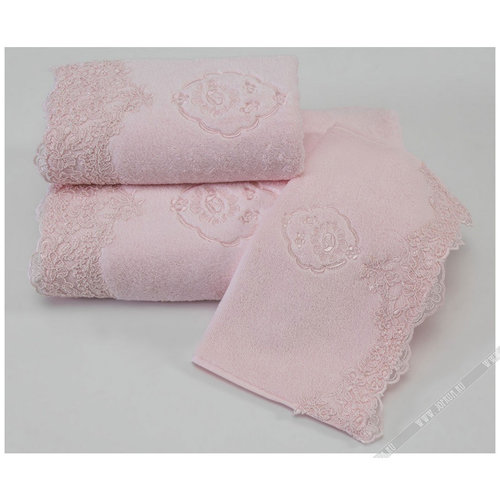 Полотенце для ванной Soft Cotton HAYAL хлопковая махра розовый 85х150, фото, фотография