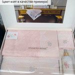 Подарочный набор полотенец для ванной 3 пр. + спрей Tivolyo Home JULIET хлопковая махра розовый, фото, фотография