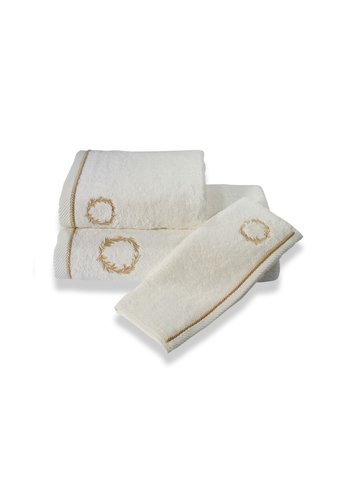 Набор полотенец для ванной в подарочной упаковке Soft Cotton SEHZADE хлопковая махра 3 пр. кремовый, фото, фотография
