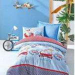 Детское постельное белье Cotton Box GIRLS & BOYS CAR RACE хлопковый ранфорс голубой 1,5 спальный, фото, фотография